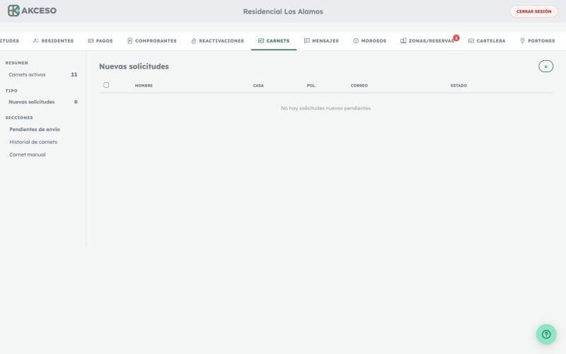 Carnets admin