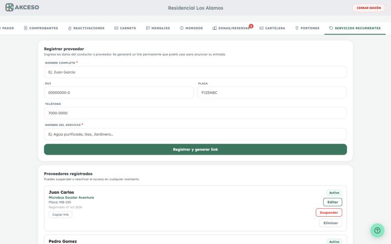 Servicios recurrentes