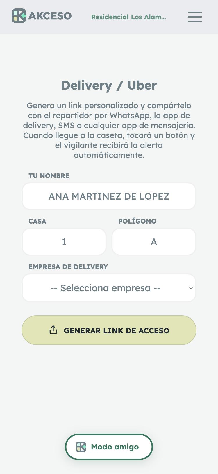 Residente delivery