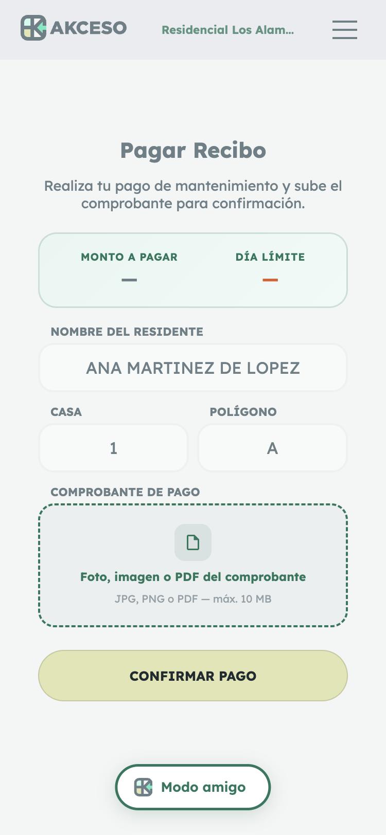 Pago residente